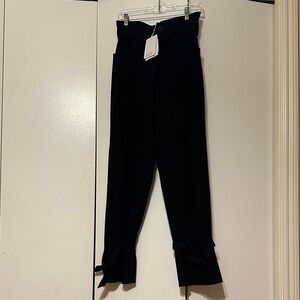 & Other Stories Black Belted Paperbag Waist Trousers